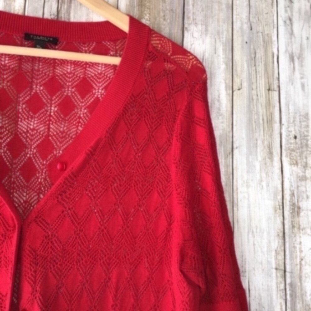 Talbots Red Lightweight Breezy Cardigan - Picture 2 of 5